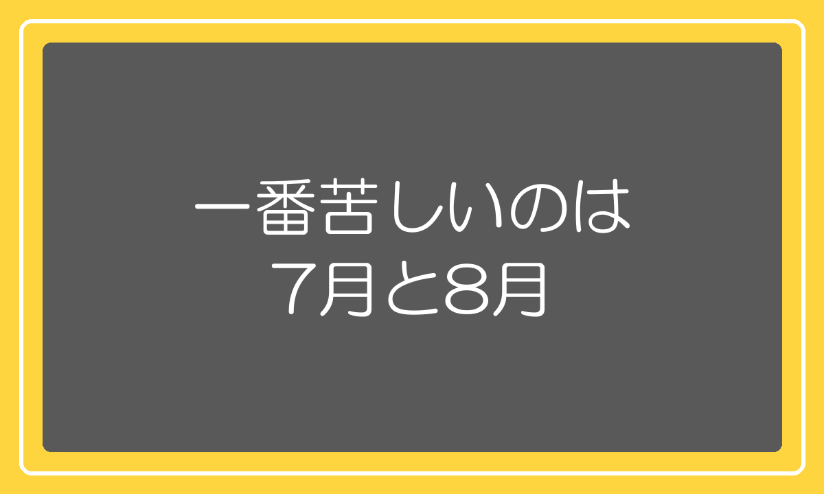 売上の谷と最大仕入れが重なる7月8月が資金的に一番苦しい